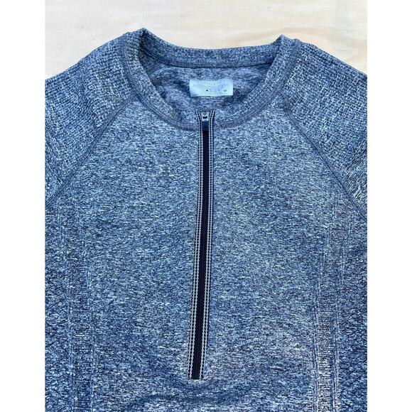 Athleta Men's Heather Gray Quarter Zip Long Sleeves Sweatshirt, Size M - Picture 4 of 6